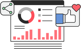 Illustration of a team member sharing the dashboard